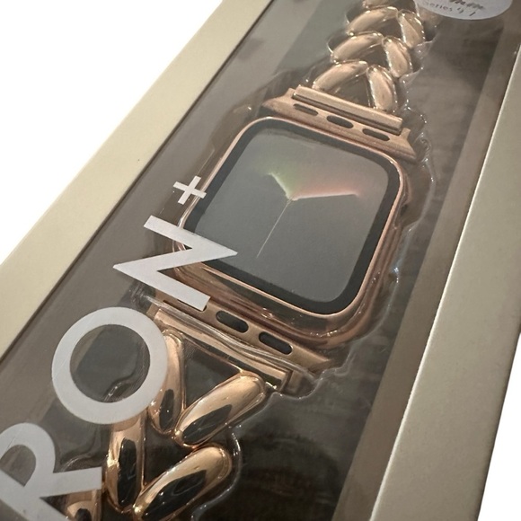 Chevron Bracelet Apple Watch Band, Rose Gold, Pink Sky - Picture 8 of 10